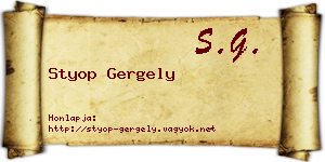 Styop Gergely névjegykártya